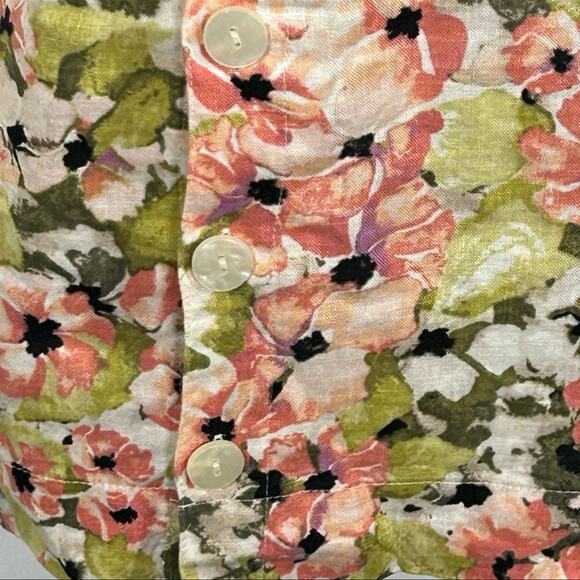 J. Jill Love Linen Floral Print Sleeveless Shift Dress Shrimp Size Petite Small - Picture 3 of 13